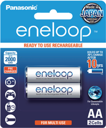 Panasonic Eneloop AA 2000mAh Rechargeable Batteries 2 Pack – Batteries & Chargers | ACP Online