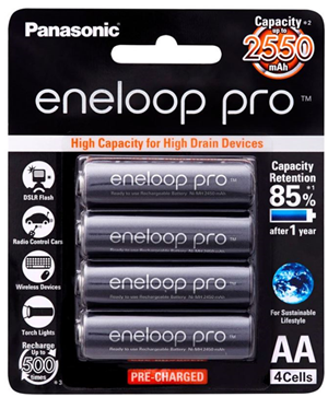 Panasonic Eneloop Pro AA Rechargeable Battery 4 Pack