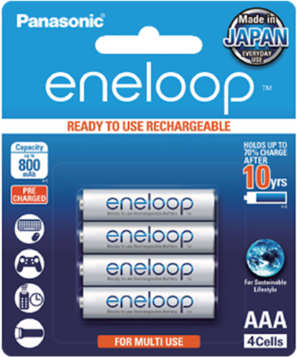 Panasonic Eneloop AAA 800mAh Rechargeable Batteries 4 Pack – Batteries & Chargers | ACP Online