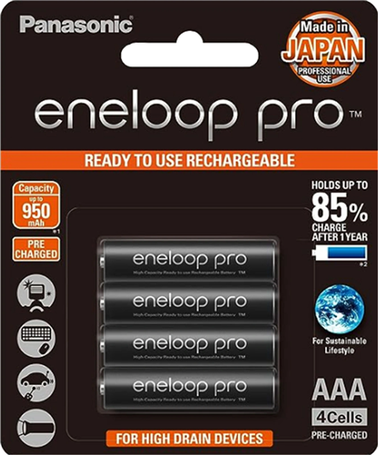 Panasonic Eneloop PRO AAA 950mAh Rechargeable Batteries 4 Pack – Batteries & Chargers | ACP Online