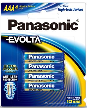 Panasonic Evolta AAA Alkaline Battery 4 Pack