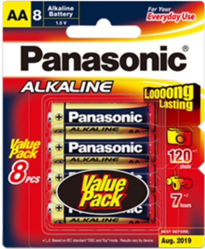Panasonic AA Alkaline Battery 8 Pack – Batteries & Chargers | ACP Online