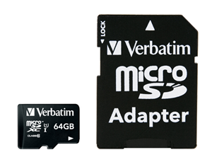 Verbatim Premium microSDXC Class 10 UHS-I Card 64GB with Adapter