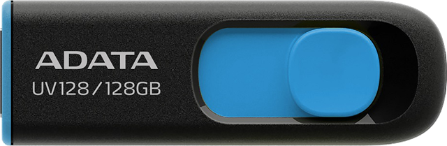 ADATA UV128 Dashdrive Retractable USB 3.0 128GB Blue/Black Flash Drive – Drives - Flash/Pen | ACP Online