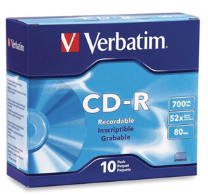 Verbatim CD-R 52x 10 Pack with Slim Cases