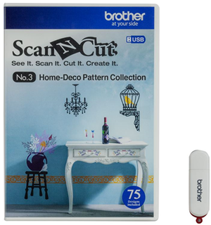Brother CAUSB3 Scan N Cut Fabric - USB No.3 Home-Deco Pattern Collection