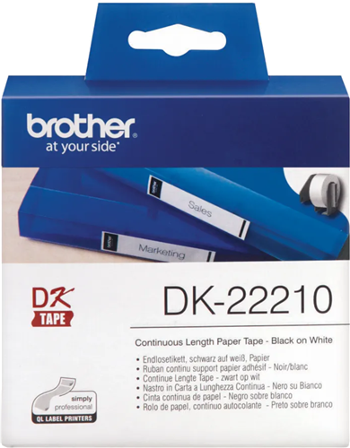 Brother DK22210 Continuous Length Paper Label Tape 29mm x 30.48m – POS - Consumables | ACP Online