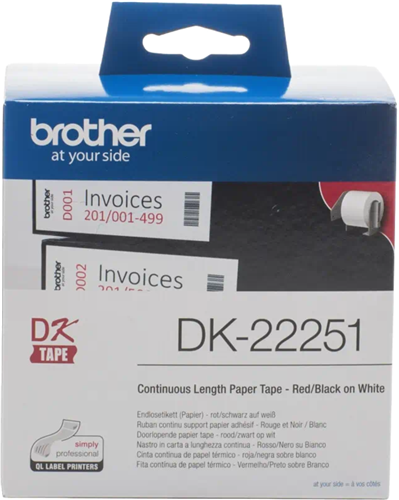 Brother DK22251 Continuous Length Paper Label Tape Red and Black – POS - Consumables | ACP Online