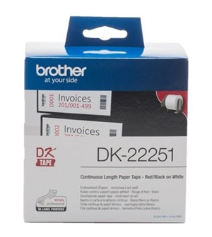 Brother DK22251 Continuous Length Paper Label Tape Red and Black