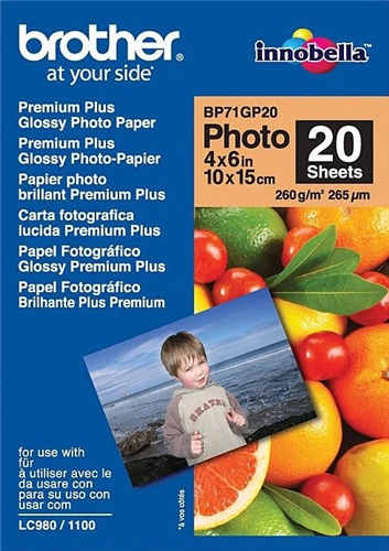 Brother BP71GP20 6x4 Premium Glossy Photo Paper 260GSM 20 Sheets – Printer Consumables | ACP Online