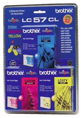 Brother LC57CL3PK Colour Ink Cartridge Triple Pack