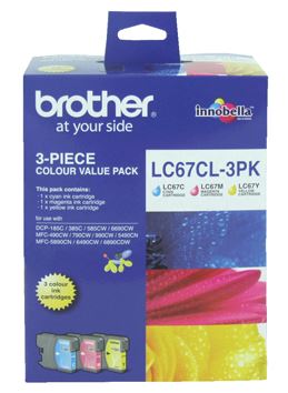 Brother LC67CL3PK Colour Ink Cartridge Triple Pack