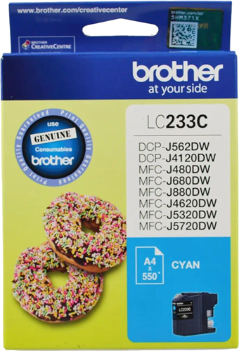Brother LC233C Cyan Ink Cartridge – Printer Consumables | ACP Online