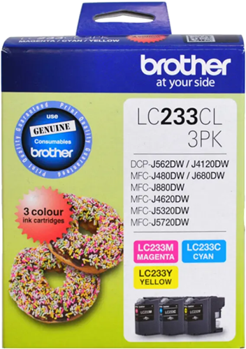 Brother LC233CL3PK CMY Colour Ink Cartridges (Triple Pack) – Printer Consumables | ACP Online