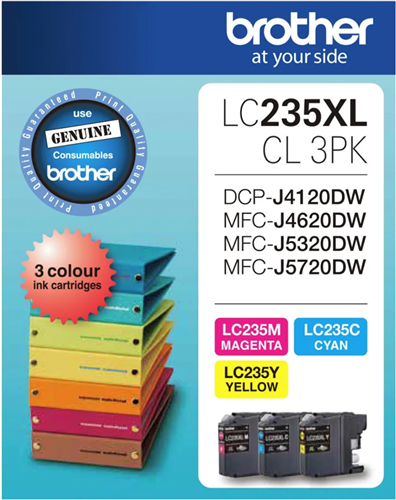 Brother LC235XLCL3PK CMY Colour High Yield Ink Cartridge (Triple Pack) – Printer Consumables | ACP Online