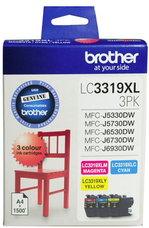 Brother LC3319XL3PK Colour High Yield Ink Cartridge Triple Pack