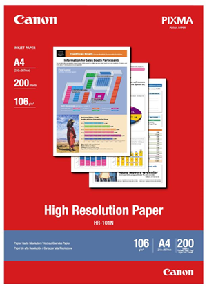 Canon HR-101N A4 High Resolution 106gsm Photo Paper - 200 Sheets