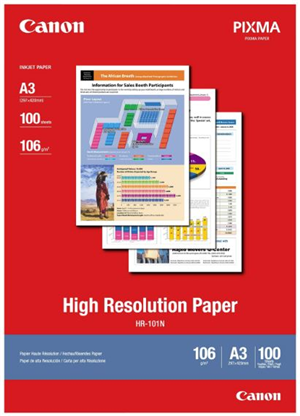 Canon HR-101N A3 High Resolution 106gsm Photo Paper - 100 Sheets