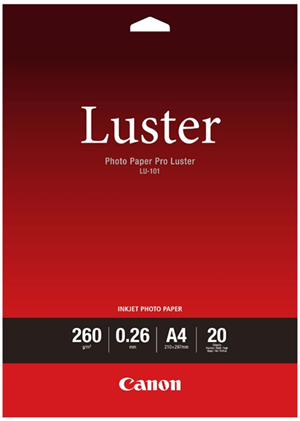 Canon LU-101 A4 Pro Luster 260gsm Photo Paper - 20 Sheets
