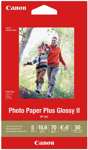 Canon PP-301 4x6 Glossy II 275gsm Photo Paper - 50 Sheets