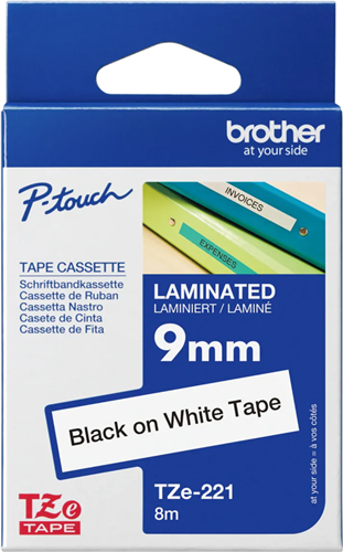 Brother TZe-221 9mm x 8m Black on White Tape – Labelling Devices | ACP Online