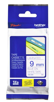 Brother TZe-223 9mm x 8m Blue on White Tape