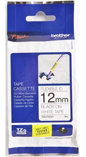 Brother TZe-FX231 12mm x 8m Black on White Flexi ID Tape