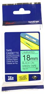 Brother TZe-741 18mm x 8m Black on Green Tape