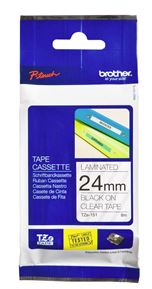 Brother TZe-151 24mm x 8m Black on Clear Tape
