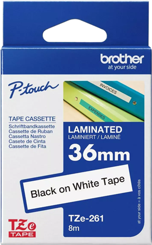 Brother TZe-261 36mm x 8m Black on White Tape – Labelling Devices | ACP Online
