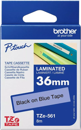 Brother TZe-561 36mm x 8m Black on Blue Tape – Labelling Devices | ACP Online
