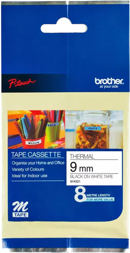 Brother MK-221 9mm x 8m Black on White M Label Tape – Labelling Devices | ACP Online