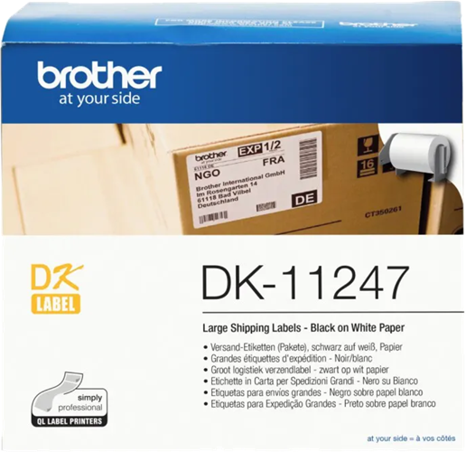 Brother DK11247 180 Large Shipping Labels 103mm x 164mm – POS - Consumables | ACP Online
