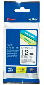 Brother TZe-N231 12mm x 8m Non Laminated Black on White Tape