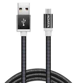 ADATA USB Type A (M) to micro USB Type B (M) Braided Black 1m Connection Cable