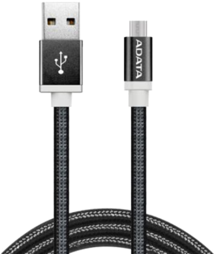 ADATA USB Type A to Micro USB Braided Connection Cable - 1m Black – Tablet & Smartphone Accessory | ACP Online