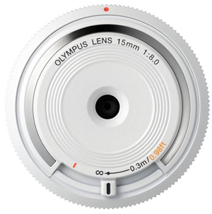 Olympus 15mm f8.0 Fisheye Body Cap Micro Four Thirds Lens White