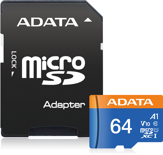 ADATA Premier microSDXC UHS-I A1 V10 Card with Adapter 64GB – Memory - Secure Digital | ACP Online