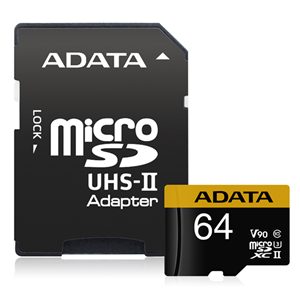ADATA Premier One UHS-II U3 V90 microSDXC Card with Adapter 64GB