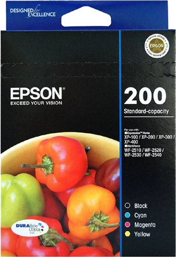 Epson 200XL High Yield Ink Cartridge 4 Ink Value Pack – Printer Consumables | ACP Online