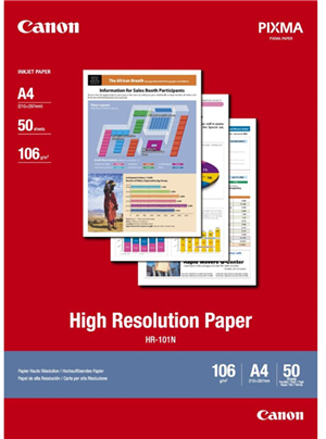 Canon HR-101N A4 High Resolution 106gsm Photo Paper - 50 Sheets