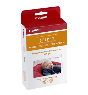 Canon RP-54 Selphy 6x4 Photo Paper & Ink Kit - 54 Sheets