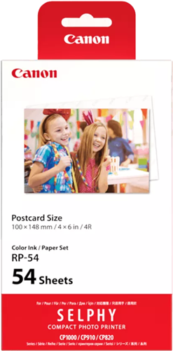 Canon RP54 Selphy 6x4 Photo Paper & Ink Kit - 54 Sheets – Printer Consumables | ACP Online