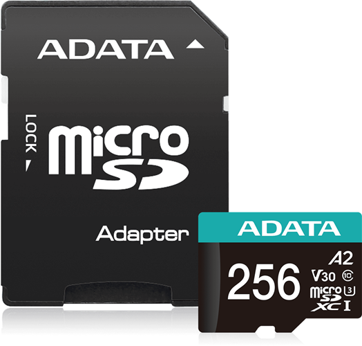 ADATA Premier Pro microSDXC UHS-I U3 A2 V30 Card with Adapter 256GB – Memory - Secure Digital | ACP Online