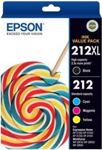 Epson 212XL BK + 212 C/M/Y 4 Ink Cartridge Value Pack – Printer Consumables | ACP Online