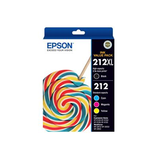 Epson 212XL Black + 212 Colour Ink Cartridge 4 Ink Value Pack