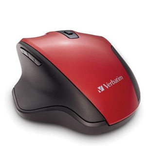 Verbatim Silent Ergonomic Wireless LED Mouse - Red