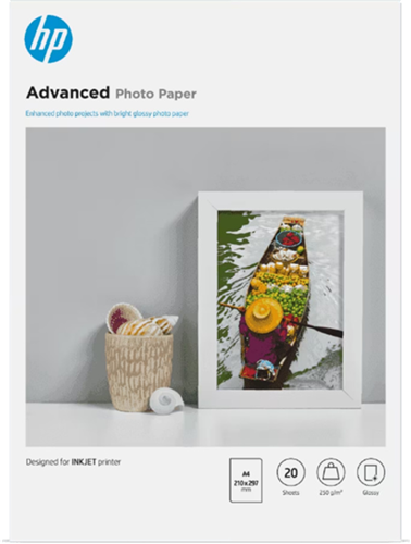 HP Advanced A4 Glossy 250gsm Photo Paper - 20 Sheets – HP Printers & Accessories | ACP Online