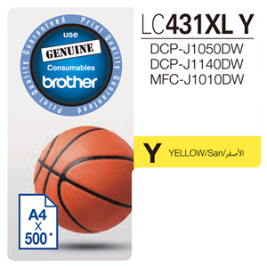 Brother LC431XLY Yellow High Yeild Ink Cartridge