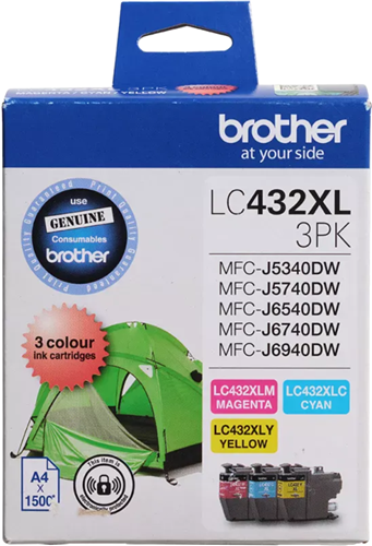 Brother LC432XL3PKS 3-Pack High Yield Ink Cartridge (C/M/Y) – Printer Consumables | ACP Online
